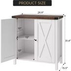 Buffet en bois 2 portes avec étagères réglables