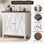 Buffet en bois 2 portes avec étagères réglables