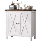 Buffet en bois 2 portes avec étagères réglables