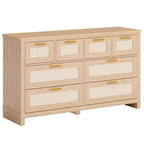 Commode en bois de rotin à 8 tiroirs