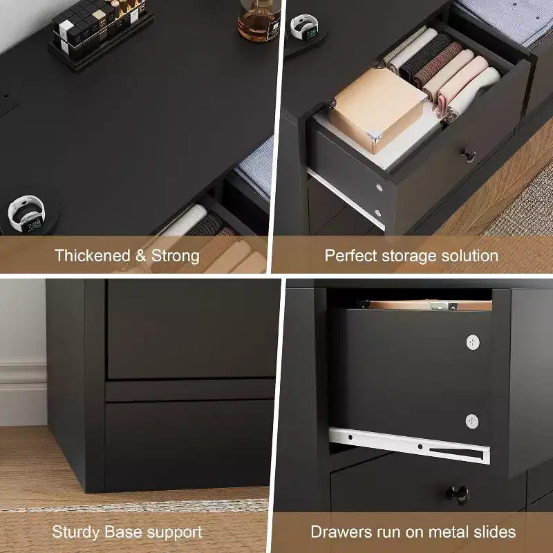 MDF 12-Drawer Dresser Chest 61"W x 15.7"D x 31.4"H