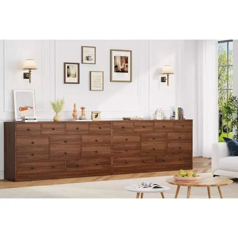 MDF 12-Drawer Dresser Chest 61"W x 15.7"D x 31.4"H