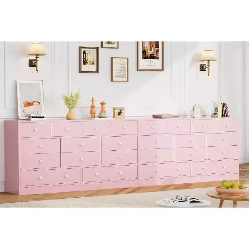 MDF 12-Drawer Dresser Chest 61"W x 15.7"D x 31.4"H