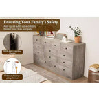 Commode 12 tiroirs en MDF 155 cm (L) x 40 cm (P) x 80 cm (H)