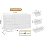 Commode 12 tiroirs en MDF 155 cm (L) x 40 cm (P) x 80 cm (H)