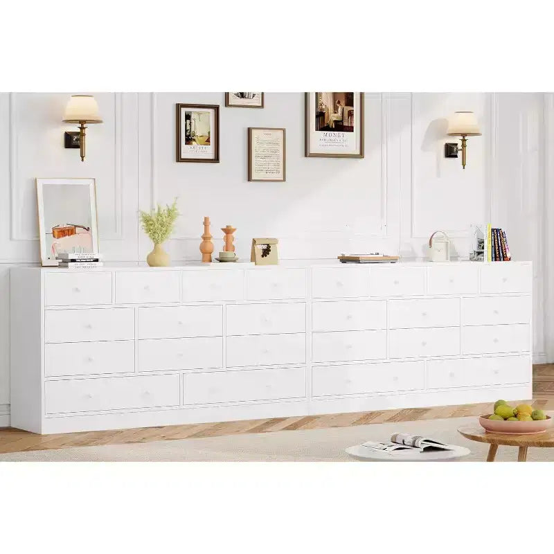MDF 12-Drawer Dresser Chest 61"W x 15.7"D x 31.4"H