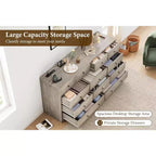 Commode 12 tiroirs en MDF 155 cm (L) x 40 cm (P) x 80 cm (H)
