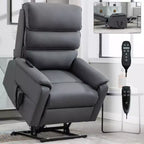 Fauteuil inclinable releveur motorisé bimoteur en métal et similicuir avec chauffage et massage 94,2 cm L x 94,2 cm P