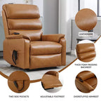 Fauteuil inclinable releveur motorisé bimoteur en métal et similicuir avec chauffage et massage 94,2 cm L x 94,2 cm P