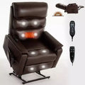 CLIHOME Leatherette Dual Motor Infinite Position Power Lift Recliner Chair with Power-Remote, Heat Massage and Heavy Duty Motion Mechanism