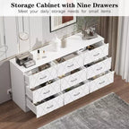 Commode 9 tiroirs en MDF 160 cm (63"L)