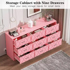 Commode 9 tiroirs en MDF 160 cm (63"L)