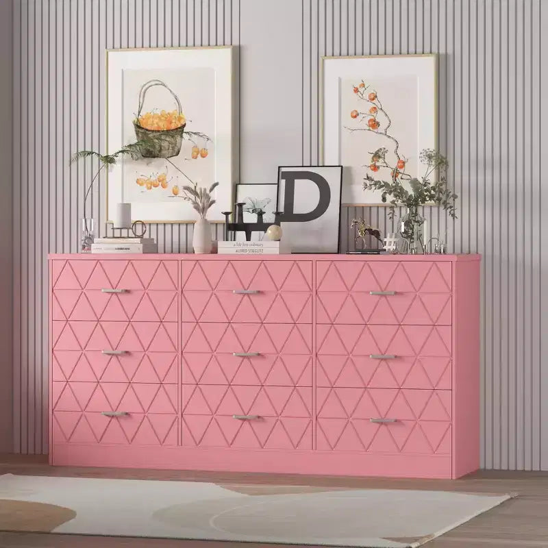 MDF 9-Drawer Dresser Chest 63"W