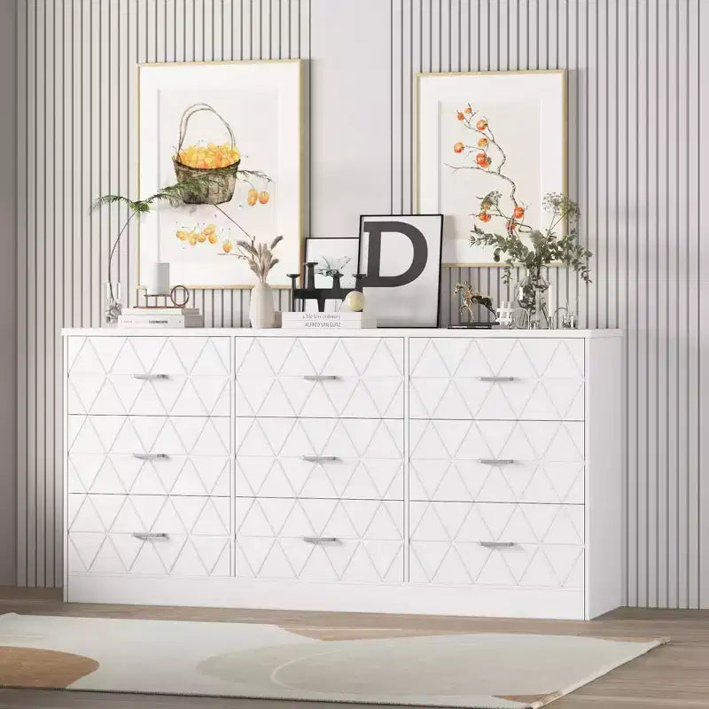 MDF 9-Drawer Dresser Chest 63"W