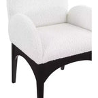 Chaise de salle à manger avec accoudoirs, en contreplaqué et tissu, 23"L x 23"P x 35.5"H