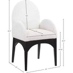 Chaise de salle à manger avec accoudoirs, en contreplaqué et tissu, 23"L x 23"P x 35.5"H