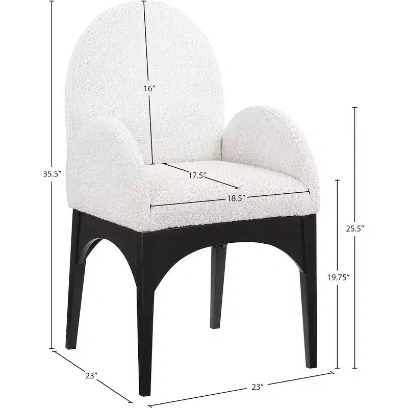 Plywood Linen Upholstered Dining Arm Chair 23"W x 23"D x 35.5"H