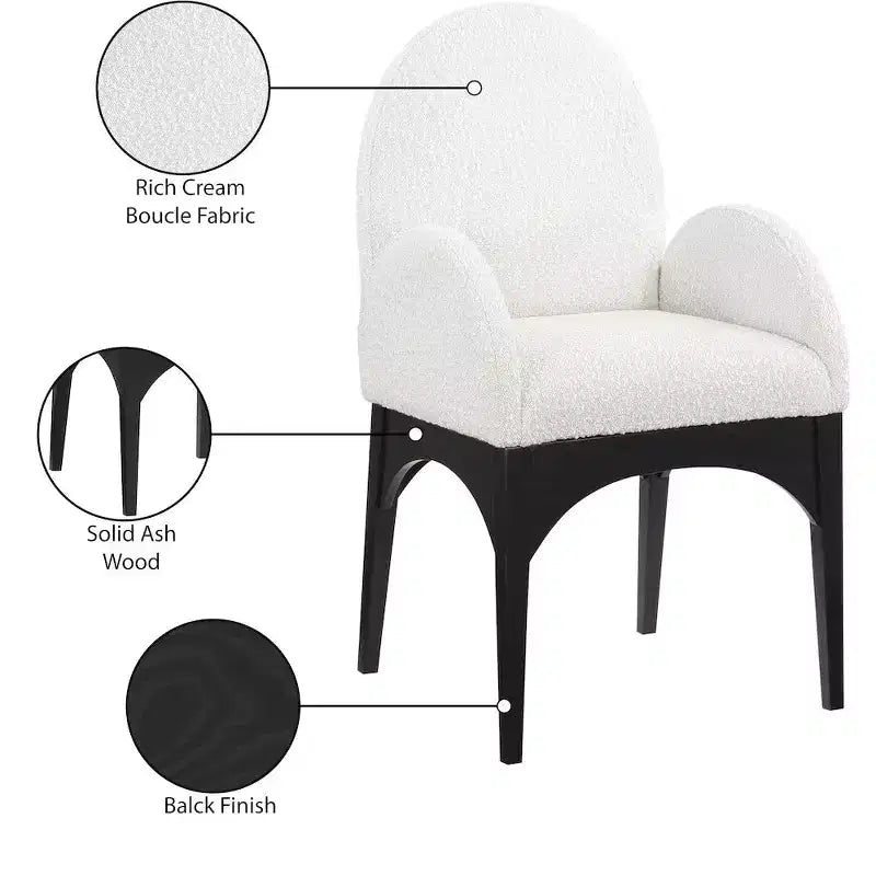 Plywood Linen Upholstered Dining Arm Chair 23"W x 23"D x 35.5"H