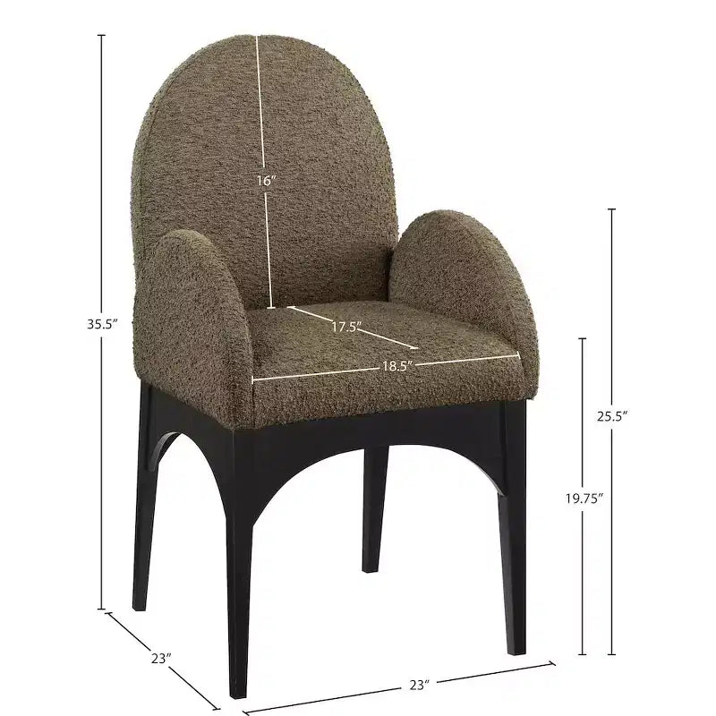 Plywood Linen Upholstered Dining Arm Chair 23"W x 23"D x 35.5"H
