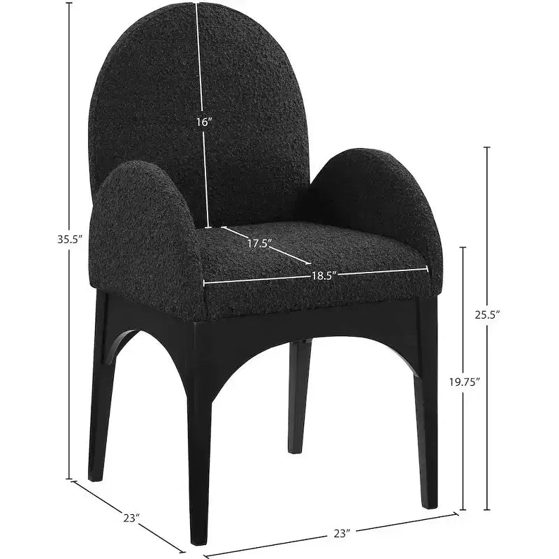 Plywood Linen Upholstered Dining Arm Chair 23"W x 23"D x 35.5"H