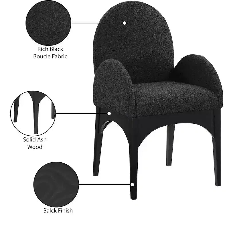 Plywood Linen Upholstered Dining Arm Chair 23"W x 23"D x 35.5"H