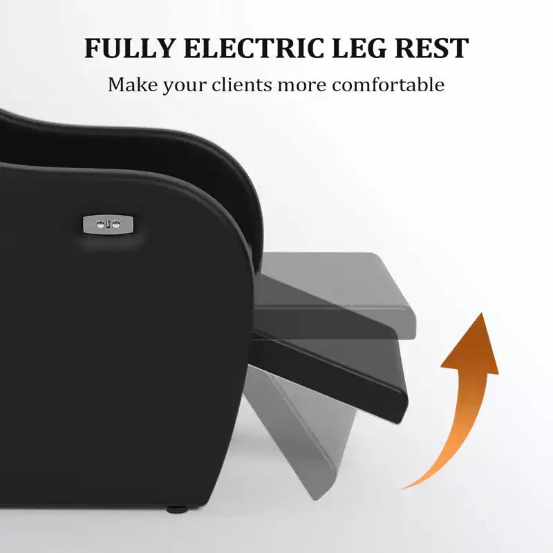 PVC Upholstered Electric Shampoo Chair with Porcelain Backwash Bowl 21.3"W x 31.5"D x 36.2"H
