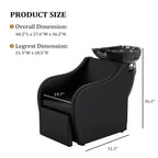 Fauteuil de lavage électrique rembourré en PVC avec bac de lavage en porcelaine 54,1 cm (L) x 80 cm (P) x 91,9 cm (H)