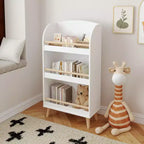 Bibliothèque pour enfants à 3 niveaux en pin MDF avec meuble de rangement 50 cm (L) x 24 cm (P) x 95 cm (H)