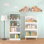 Bibliothèque pour enfants à 3 niveaux en pin MDF avec meuble de rangement 50 cm (L) x 24 cm (P) x 95 cm (H)