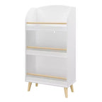 Bibliothèque pour enfants à 3 niveaux en pin MDF avec meuble de rangement 50 cm (L) x 24 cm (P) x 95 cm (H)