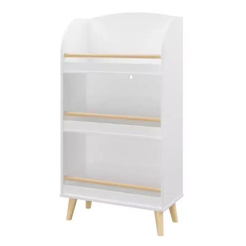 MDF Pine Leg 3-Tier Kids Bookcase with Storage Cabinet 19.68"W x 9.44"D x 37.4"H