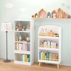 Bibliothèque pour enfants à 3 niveaux en pin MDF avec meuble de rangement 50 cm (L) x 24 cm (P) x 95 cm (H)