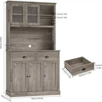Meuble de cuisine à 5 portes en panneaux de particules avec support micro-ondes 100 cm (L) x 40 cm (P) x 180 cm (H)