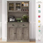 Meuble de cuisine à 5 portes en panneaux de particules avec support micro-ondes 100 cm (L) x 40 cm (P) x 180 cm (H)