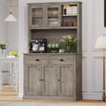 Particle Board 5-Door Kitchen Pantry Cabinet with Microwave Stand 39.4"W x 15.7"D x 70.9"H