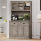 Meuble de cuisine à 5 portes en panneaux de particules avec support micro-ondes 100 cm (L) x 40 cm (P) x 180 cm (H)