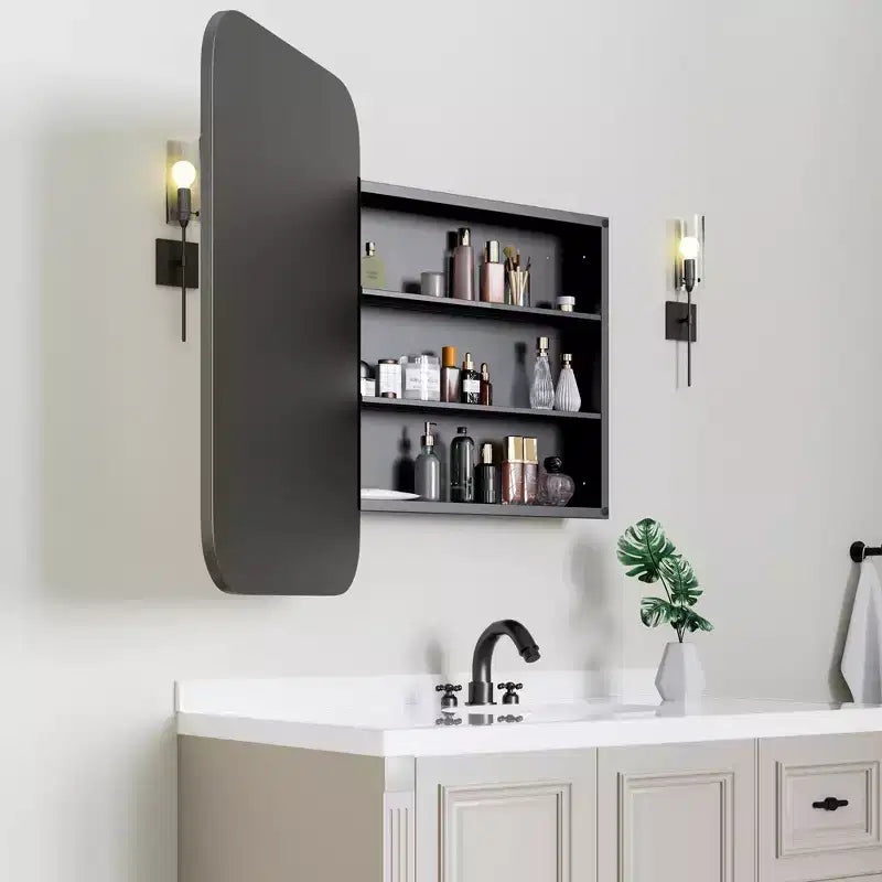MDF Rectangular Bathroom Medicine Cabinet with Mirror 36"W x 24"H