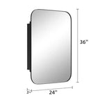 Armoire de toilette rectangulaire en MDF avec miroir 36"L x 24"H