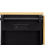 Îlot de cuisine roulant en MDF avec 6 tiroirs, abattant et poubelle coulissante 130 cm (l) x 75 cm (P) x 92 cm (H)