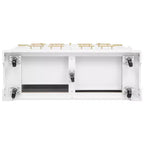Îlot de cuisine roulant en MDF avec 6 tiroirs, abattant et poubelle coulissante 130 cm (l) x 75 cm (P) x 92 cm (H)