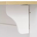 Îlot de cuisine roulant en MDF avec 6 tiroirs, abattant et poubelle coulissante 130 cm (l) x 75 cm (P) x 92 cm (H)
