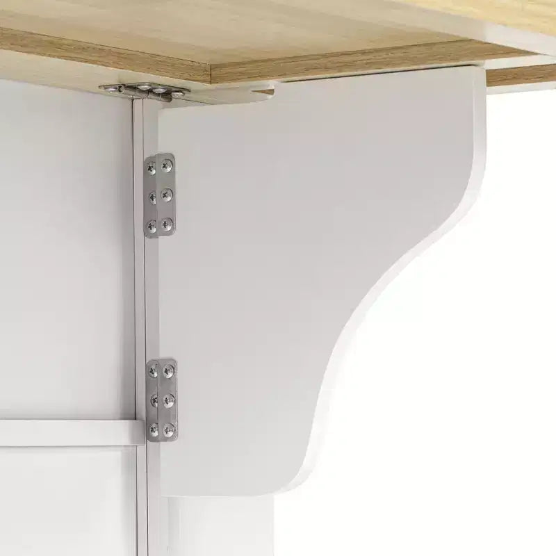 MDF Rolling Kitchen Island with 6 Drawers, Drop Leaf, and Pull-Out Trash 51.2"W x 29.5"D x 36.2"H