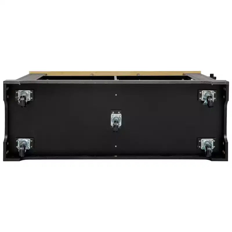 MDF Rolling Kitchen Island with 6 Drawers, Drop Leaf, and Pull-Out Trash 51.2"W x 29.5"D x 36.2"H