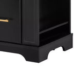 Îlot de cuisine roulant en MDF avec 6 tiroirs, abattant et poubelle coulissante 130 cm (l) x 75 cm (P) x 92 cm (H)