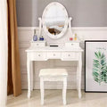 MDF 5-Drawer Vanity Dressing Table with LED Mirror 31.5"W x 15.75"D x 55.51"H