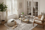 37 Rattan Coffee Table, 2 Tier Wooden Oval Center Table with Tempered Glass Top, Accent Cocktail Tea Table for Living Room Bedroom Office