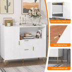 Meuble de rangement pour micro-ondes en MDF avec 2 portes et 2 tiroirs 100 cm (L) x 40 cm (P) x 95 cm (H)