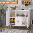 Meuble de rangement pour micro-ondes en MDF avec 2 portes et 2 tiroirs 100 cm (L) x 40 cm (P) x 95 cm (H)