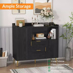 Meuble de rangement pour micro-ondes en MDF avec 2 portes et 2 tiroirs 100 cm (L) x 40 cm (P) x 95 cm (H)
