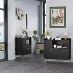 Meuble de rangement pour micro-ondes en MDF avec 2 portes et 2 tiroirs 100 cm (L) x 40 cm (P) x 95 cm (H)